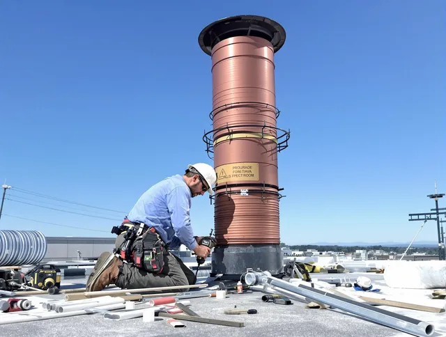 Installed chimney liner by Littleton Chimney Sweep in Littleton, MA