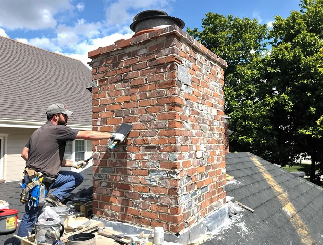 Completed chimney rebuild by Littleton Chimney Sweep in Littleton, MA
