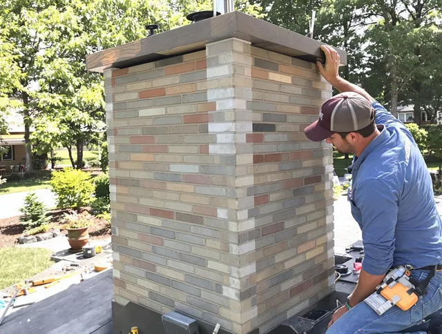 Littleton Chimney Sweep completing a modern chimney remodel in Littleton, MA