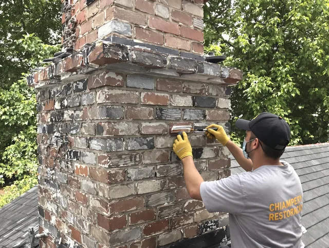 In-progress chimney restoration by Littleton Chimney Sweep in Littleton, MA