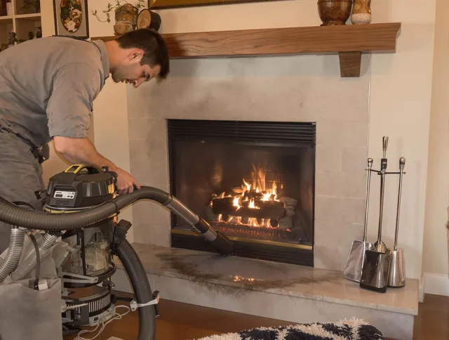 Routine fireplace upkeep by Littleton Chimney Sweep in Littleton, MA