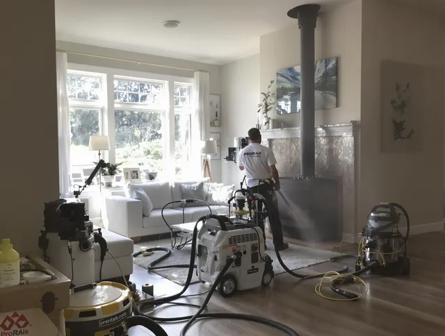 Soot removal service by Littleton Chimney Sweep for a fireplace in Littleton, MA